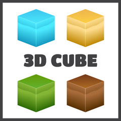 Isometric 3D cube textures set for computer games
