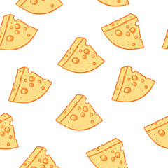 Cheese pattern including seamless on white background. Hand draw