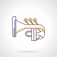 Abstract tuba flat line vector icon