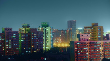 Fototapeta premium Beijing from above aerial shot at night