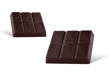 Smal piece of chocolate bar  isolated at white background
