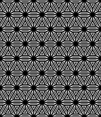 Vector seamless pattern. Modern stylish texture. Monochrome geometric pattern with hexagonal tiles.