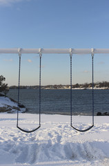 swings in the snow 