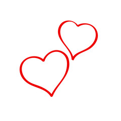 Two hearts on Valentine's day.