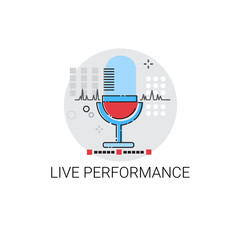 Microphone Life Performance Concert Icon Vector Illustration