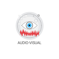 Obraz premium Audio Visual Technology Multimedia Icon Vector Illustration