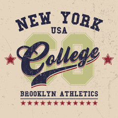 Vintage Sport Wear New York T-shirt Design, Athletics Typography