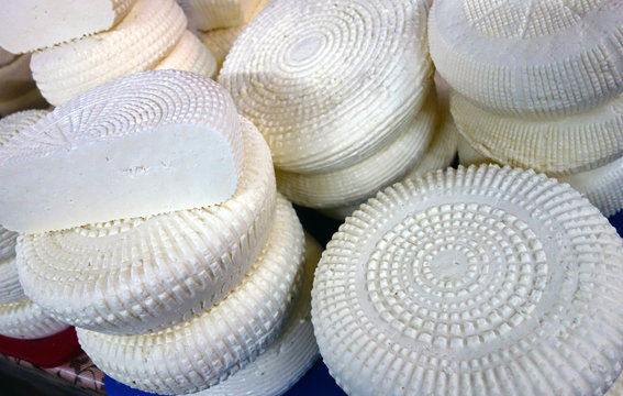 Traditional Caucasian homemade cheese sulguni