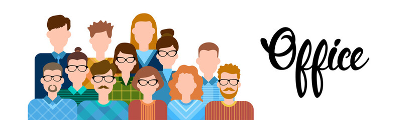 Business People Cartoon Character Set Man Woman Office Worker Collection Flat Vector Illustration