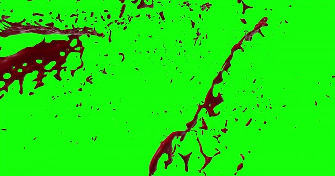 4k Blood Burst Slow Motion (Green Screen) 146