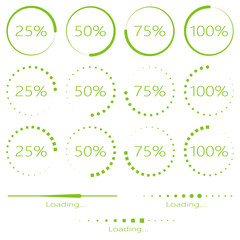 Set of loading elements. Preloaders and progress bar. Vector EPS10