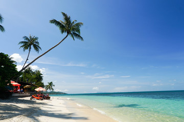 Tropical Beach with Turquoise Sea on Samui Island, Thailand