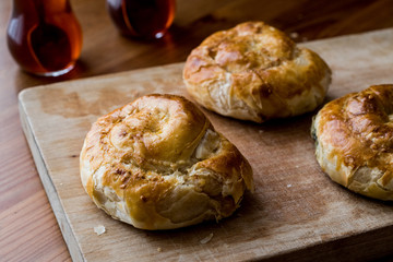 izmir boyoz / round borek with tea