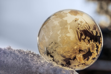 frozen soap bubble