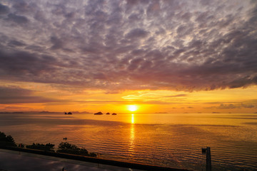Obraz na płótnie Canvas Sunset Sea View with Pier