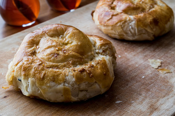 izmir boyoz / round borek with tea