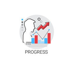 Progress Successful Financial Growth Icon Vector Illustration