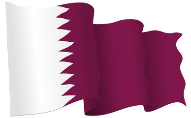 Qatar Flag Waving Vector Illustration
