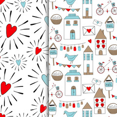 Valentines day set patterns