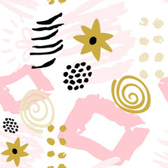 Hand drawn scribbles seamless pattern