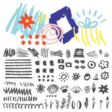 Fototapeta Set hand drawn scribbles