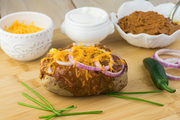 Loaded baked potatoes.