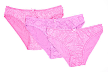 Women's cotton panties flowered isolated on white background.
