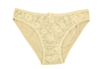 Women's cotton panties flowered isolated on white background.
