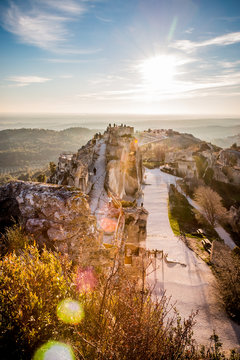 Coucher de soleil sur le château des Baux de Provence