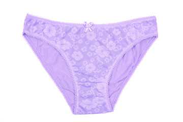Women's cotton panties flowered isolated on white background.