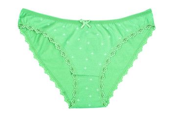 Women's cotton panties flowered isolated on white background.