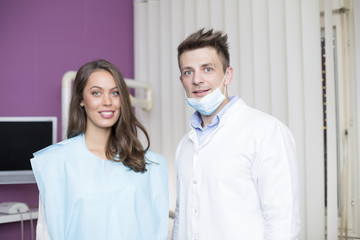 Male doctor and female patient