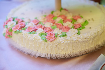 White Vintage Wedding Cake