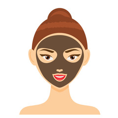 Young woman with facial mask vector illustration