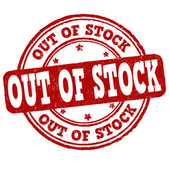 Out of stock sign or stamp