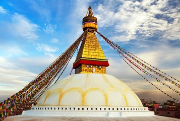 Evening view of Bodhnath stupa - Kathmandu - Nepal