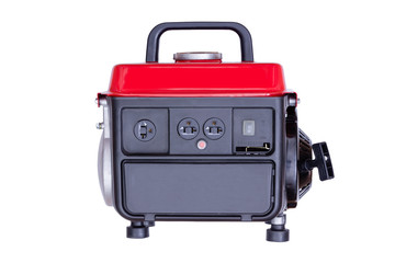 Modern red petrol powered generator