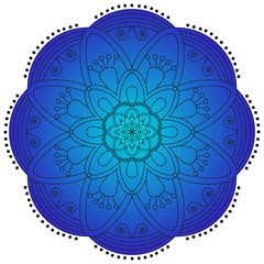 Oriental pattern. Traditional round coloring ornament. Mandala.