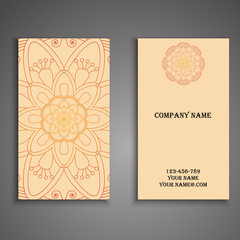 Invitation, business card or banner with text template. Round fl