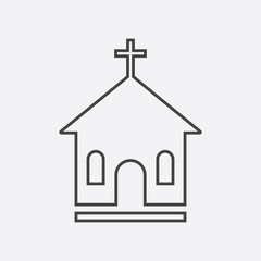 Line church sanctuary vector illustration icon. Simple flat pictogram for business, marketing, mobile app, internet on white background.