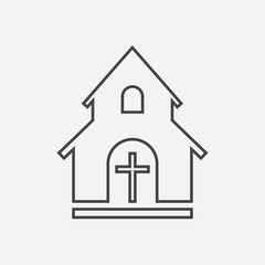 Line church sanctuary vector illustration icon. Simple flat pictogram for business, marketing, mobile app, internet on white background.