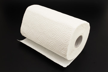Kitchen Paper Towel on a Black Background