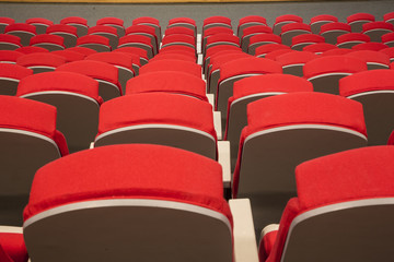 Naklejka premium Red cinema or theater seats