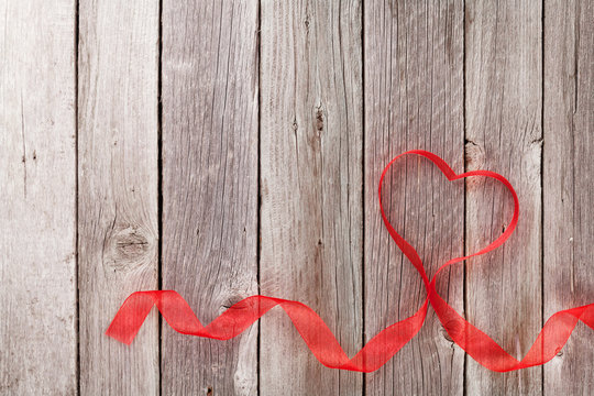 Valentines day heart shaped ribbon