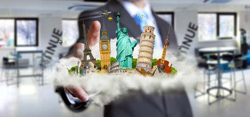 Man travelling the world