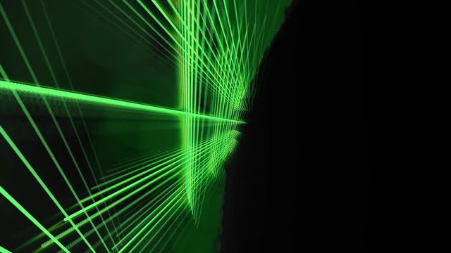 Animated green patterns with shining light