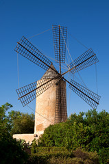 Plakat Traditional stone windmill. Spain