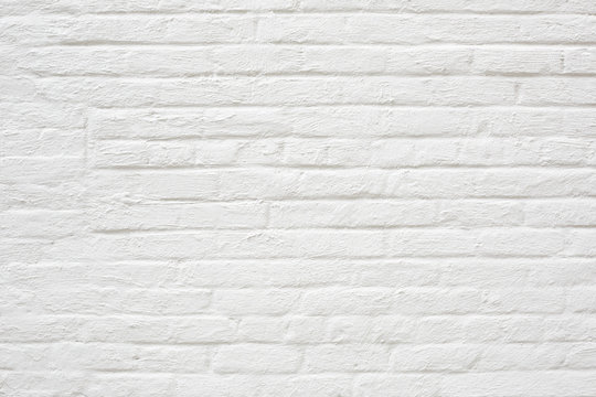 White painted bricks wall texture background