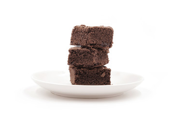 Chocolate Brownie isolated on white background