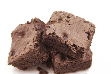 Chocolate Brownie isolated on white background